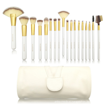 18pc Professional Essential brush with white PU bag